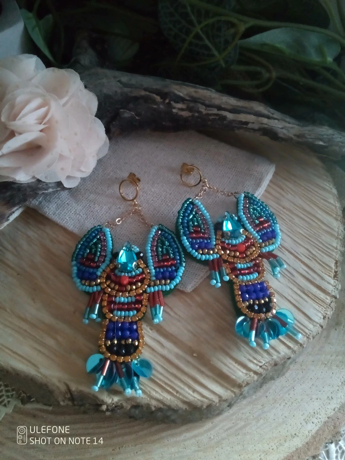 Boucles d'oreilles bohèmes homards Bleus